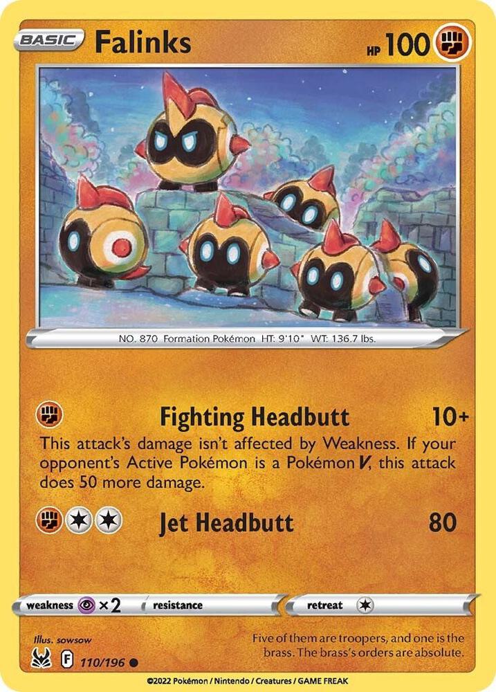 Falinks 110/196 card from SWSH11: Lost Origin