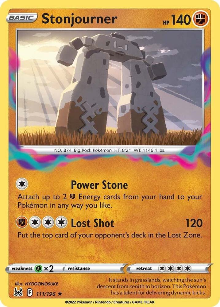 Stonjourner 111/196 card from SWSH11: Lost Origin