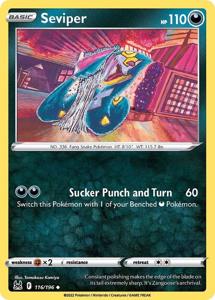 Seviper 116/196 card from SWSH11: Lost Origin