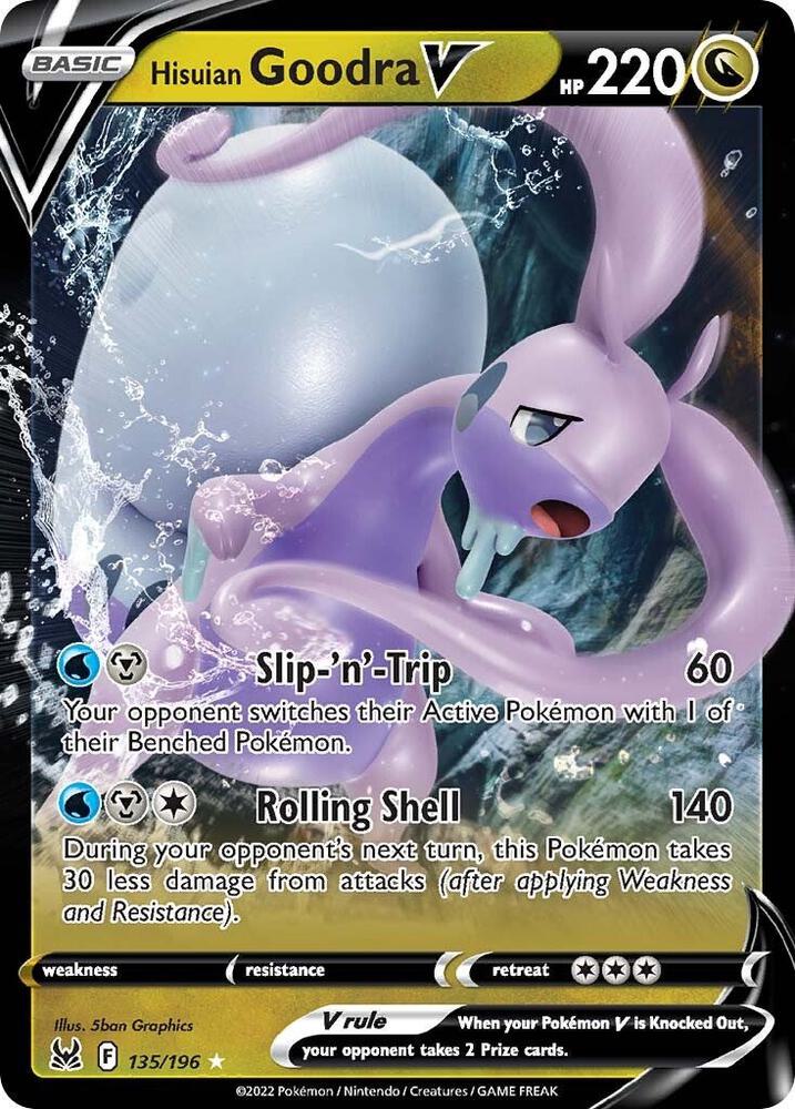 Hisuian Goodra V 135/196 card from SWSH11: Lost Origin