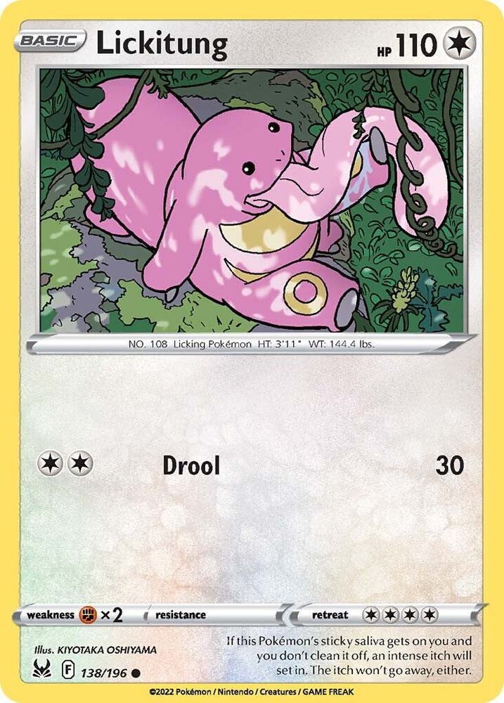Lickitung 138/196 card from SWSH11: Lost Origin