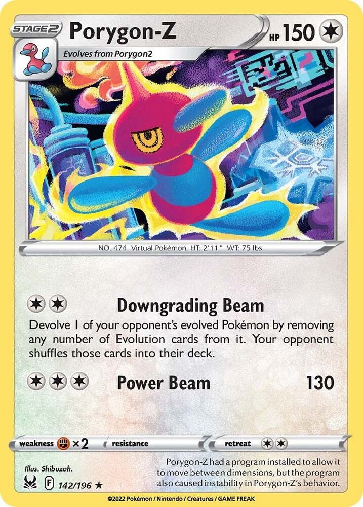Porygon-Z 142/196 card from SWSH11: Lost Origin