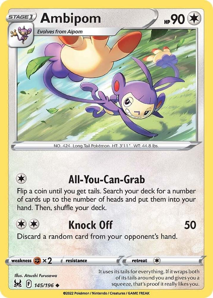 Ambipom 145/196 card from SWSH11: Lost Origin