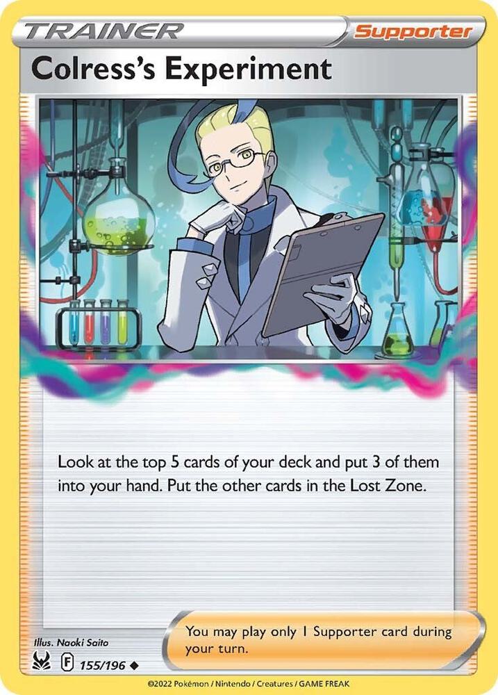 Colress's Experiment 155/196 card from SWSH11: Lost Origin
