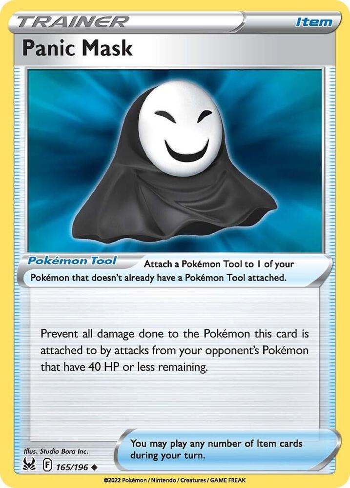 Panic Mask 165/196 card from SWSH11: Lost Origin