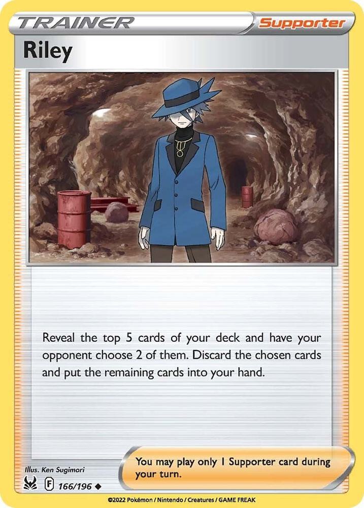 Riley 166/196 card from SWSH11: Lost Origin