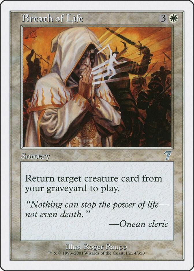 Breath of Life 4 card from 7th Edition