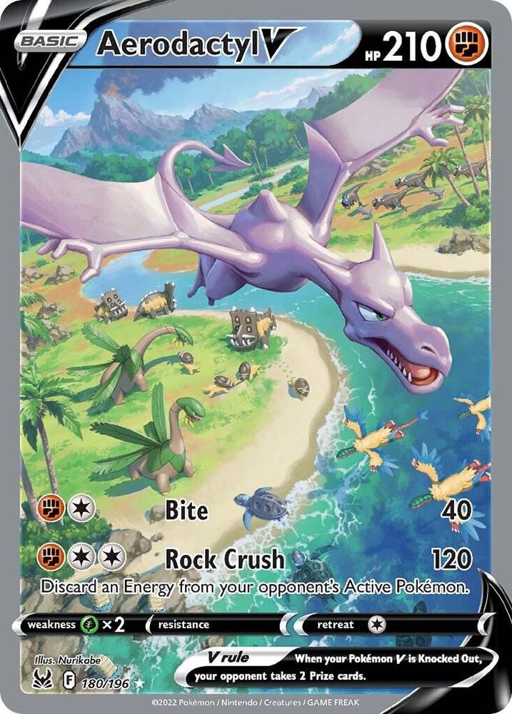 Aerodactyl V (Alternate Full Art) 180/196 card from SWSH11: Lost Origin