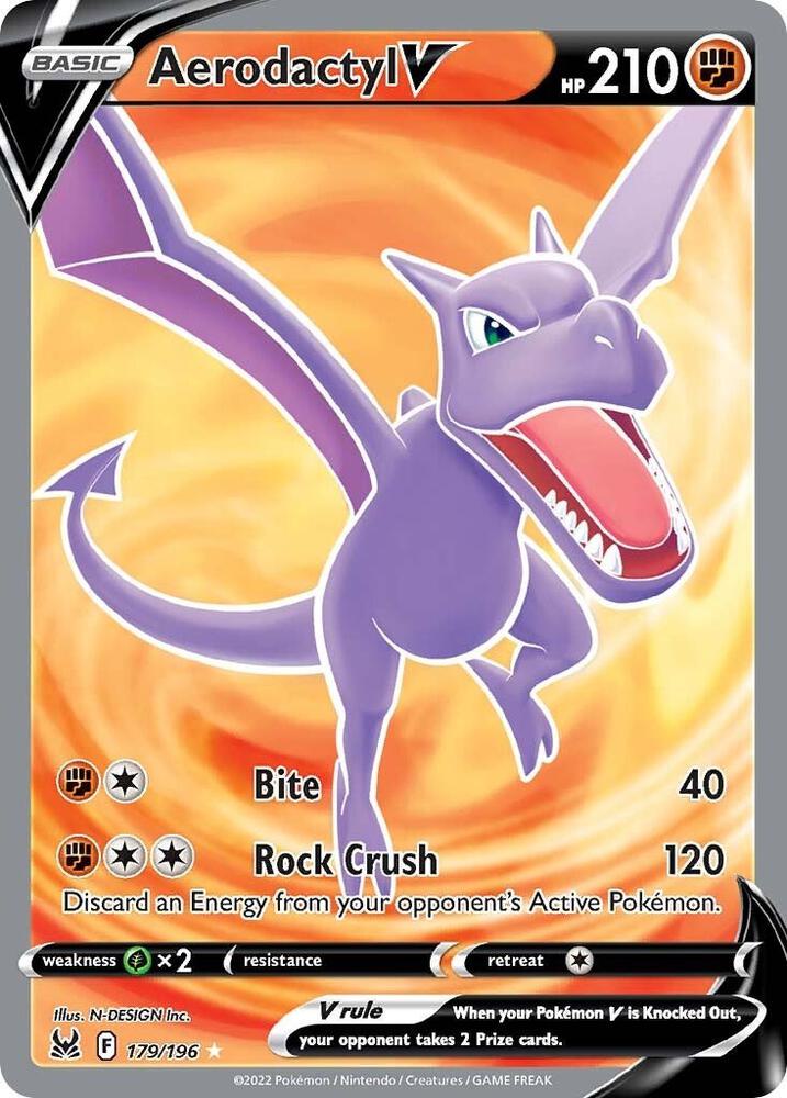 Aerodactyl V (Full Art) 179/196 card from SWSH11: Lost Origin