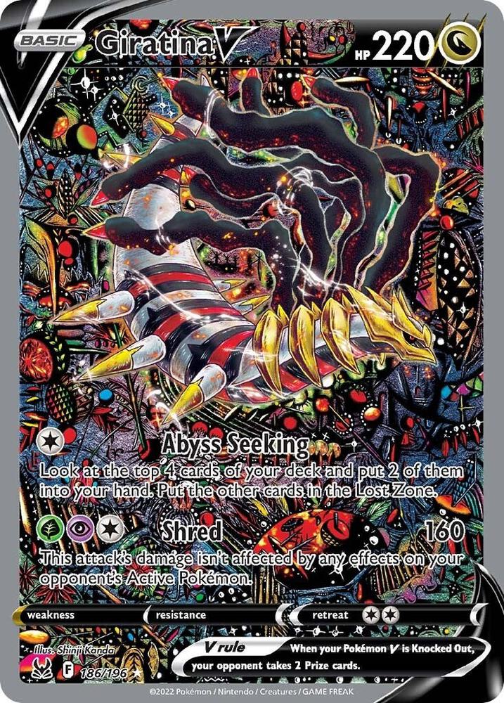 Giratina V (Alternate Full Art) 186/196 card from SWSH11: Lost Origin