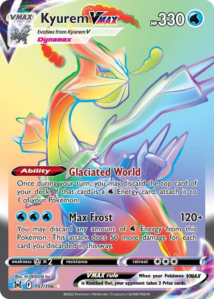 Kyurem VMAX (Secret) 197/196 card from SWSH11: Lost Origin
