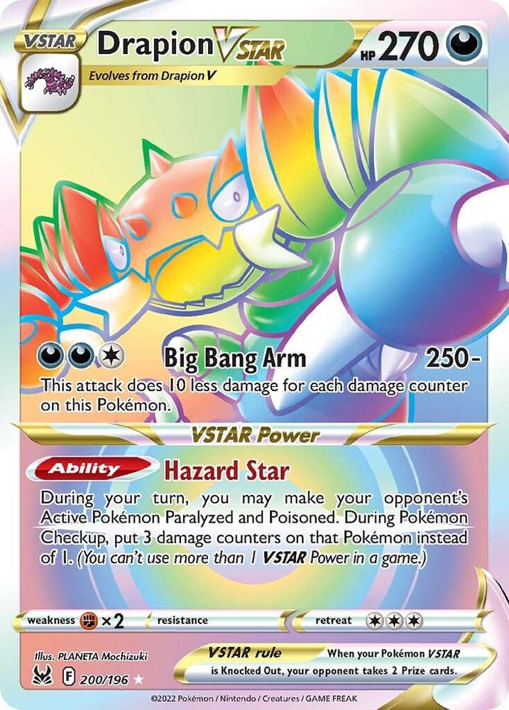 Drapion VSTAR (Secret) 200/196 card from SWSH11: Lost Origin