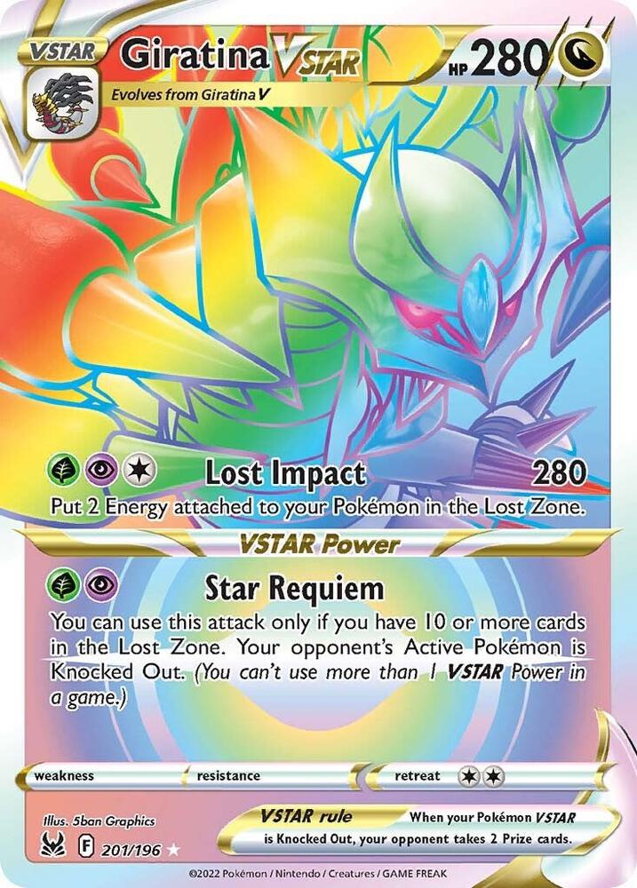 Giratina VSTAR (201) (Secret) 201/196 card from SWSH11: Lost Origin