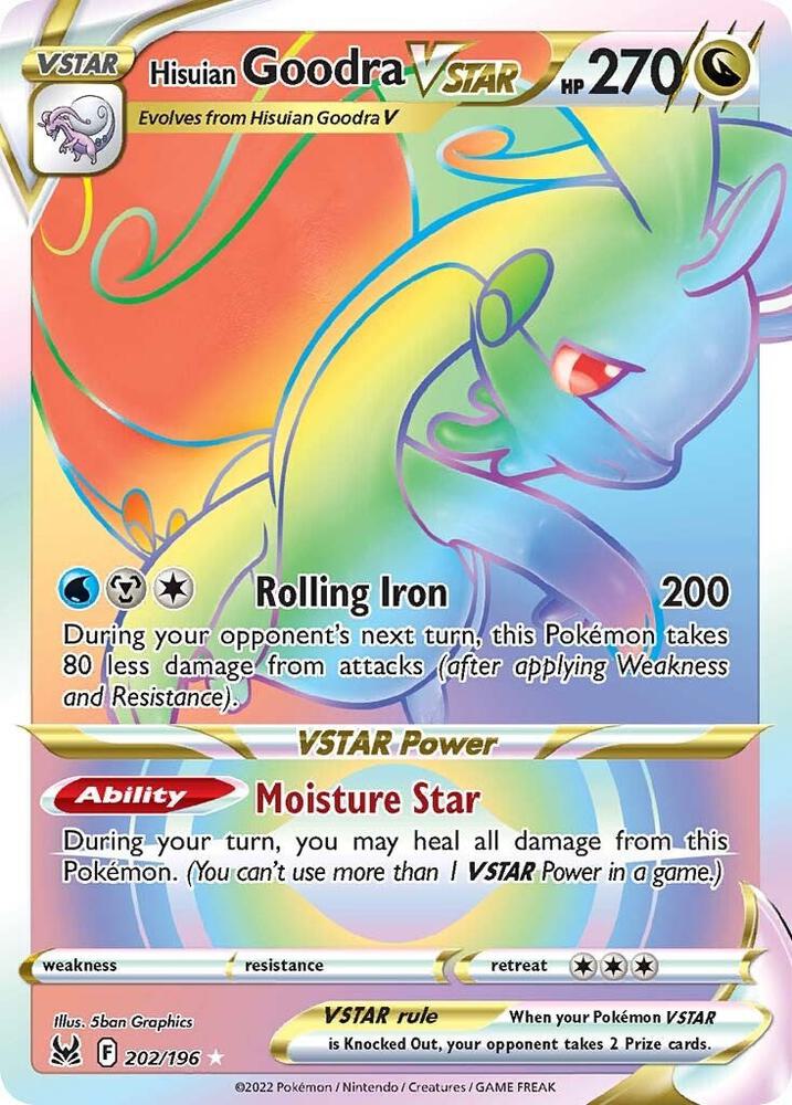 Hisuian Goodra VSTAR (Secret) 202/196 card from SWSH11: Lost Origin