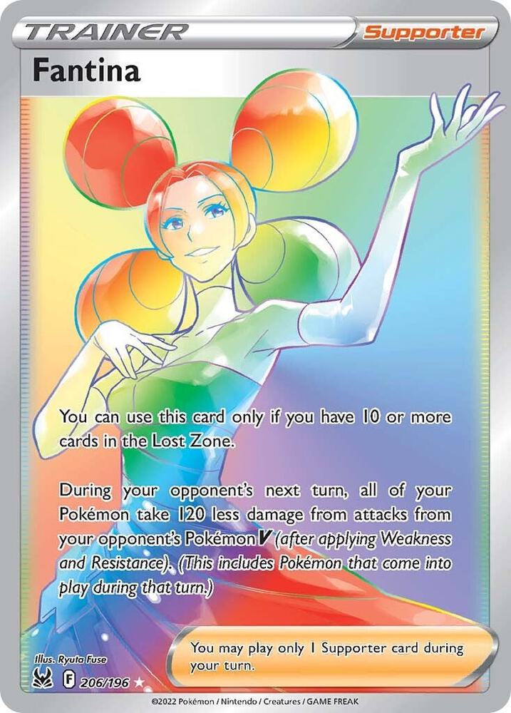 Fantina (Secret) 206/196 card from SWSH11: Lost Origin