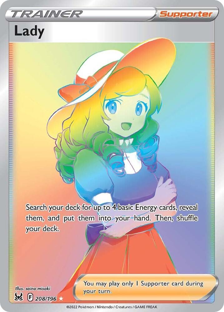 Lady (Secret) 208/196 card from SWSH11: Lost Origin