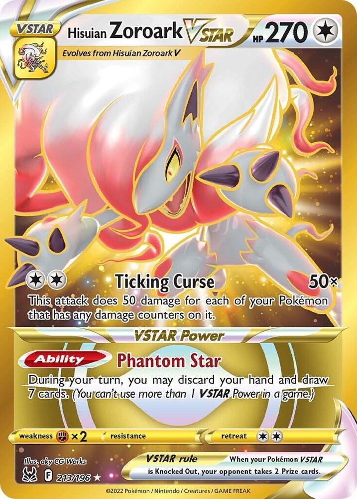 Hisuian Zoroark VSTAR (213) (Secret) 213/196 card from SWSH11: Lost Origin