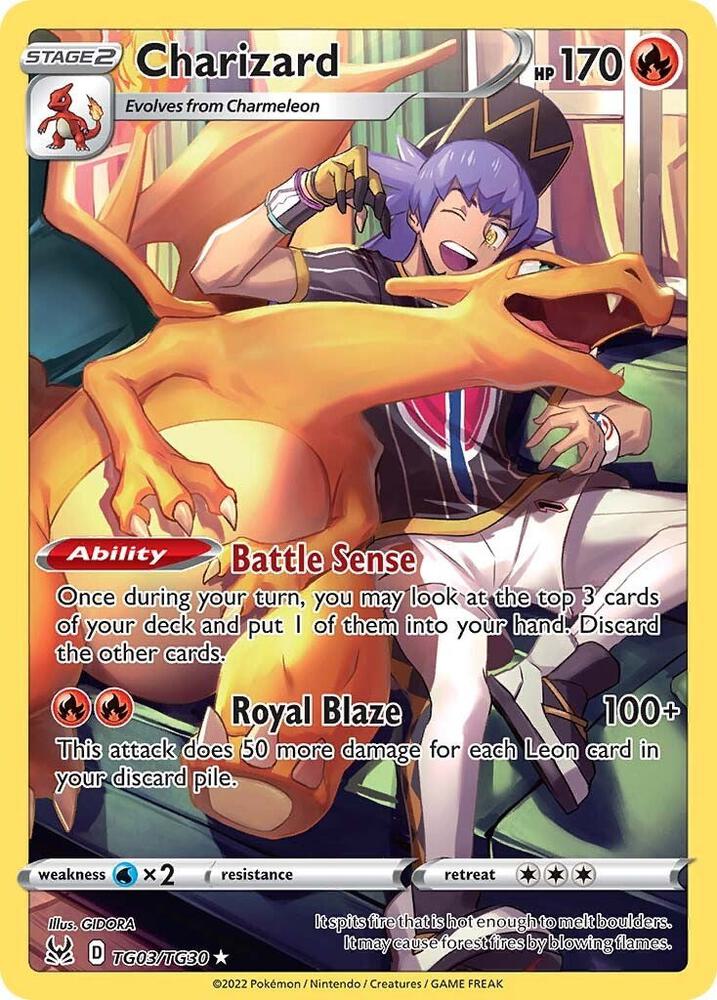 Charizard TG03/TG30 card from SWSH11: Lost Origin Trainer Gallery