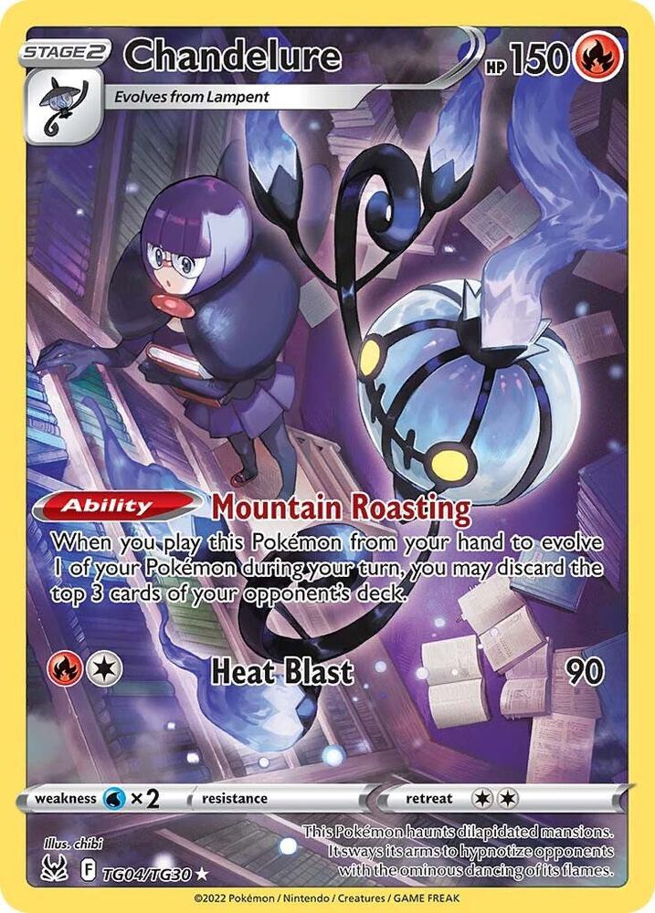 Chandelure TG04/TG30 card from SWSH11: Lost Origin Trainer Gallery