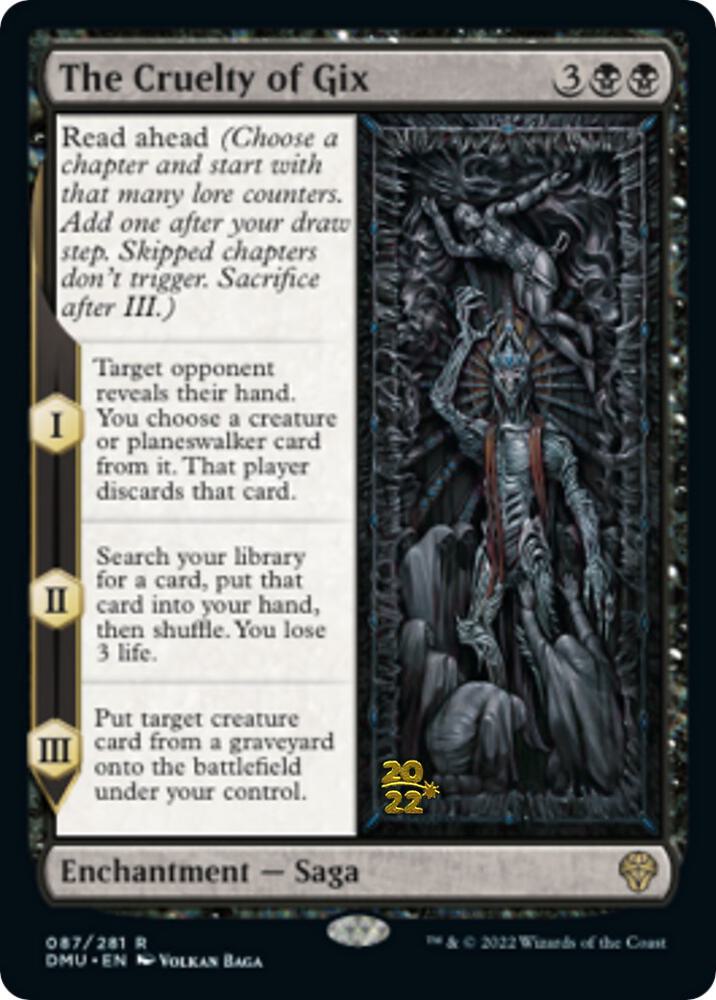 The Cruelty of Gix 87 card from Prerelease Cards