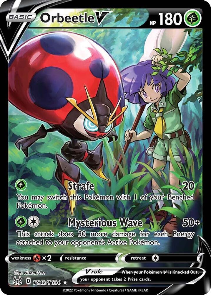 Orbeetle V TG12/TG30 card from SWSH11: Lost Origin Trainer Gallery