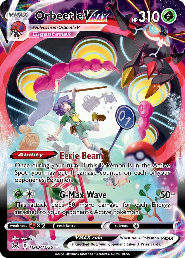Orbeetle VMAX TG13/TG30 card from SWSH11: Lost Origin Trainer Gallery