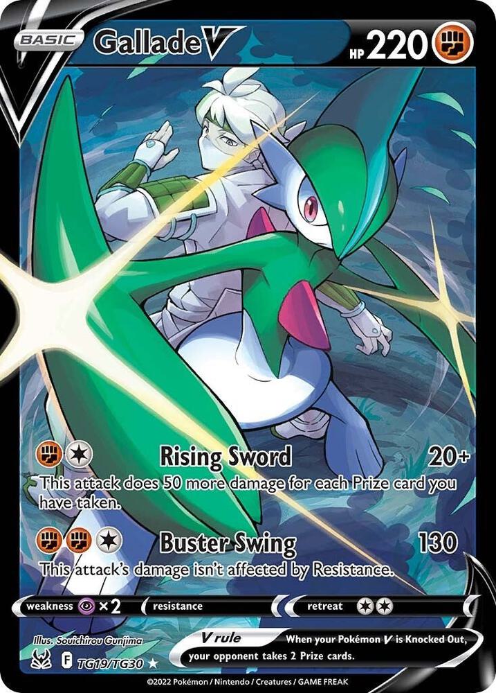 Gallade V TG19/TG30 card from SWSH11: Lost Origin Trainer Gallery