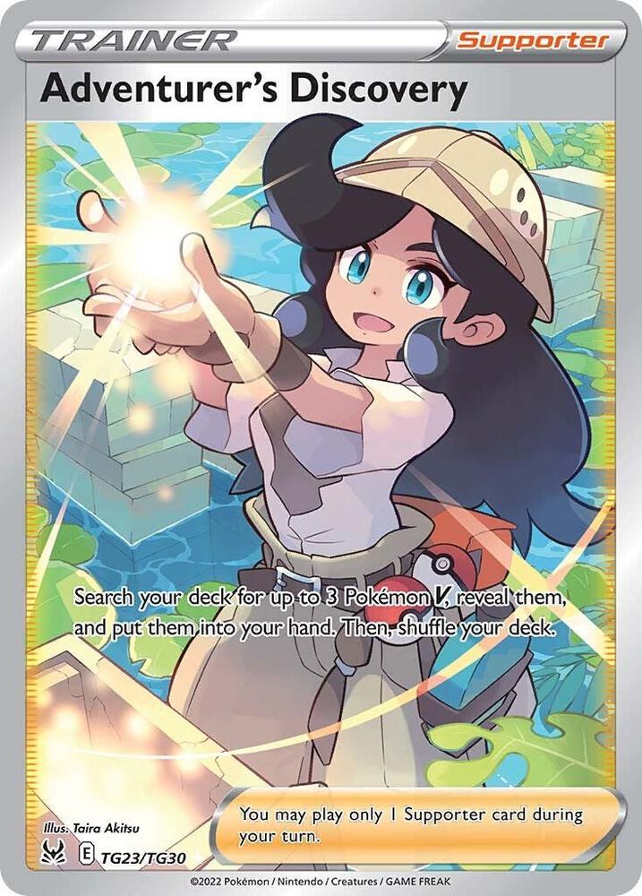 Adventurer's Discovery TG23/TG30 card from SWSH11: Lost Origin Trainer Gallery