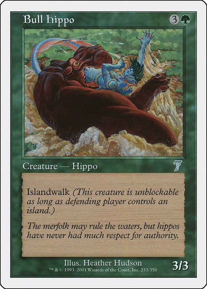 Bull Hippo 233 card from 7th Edition