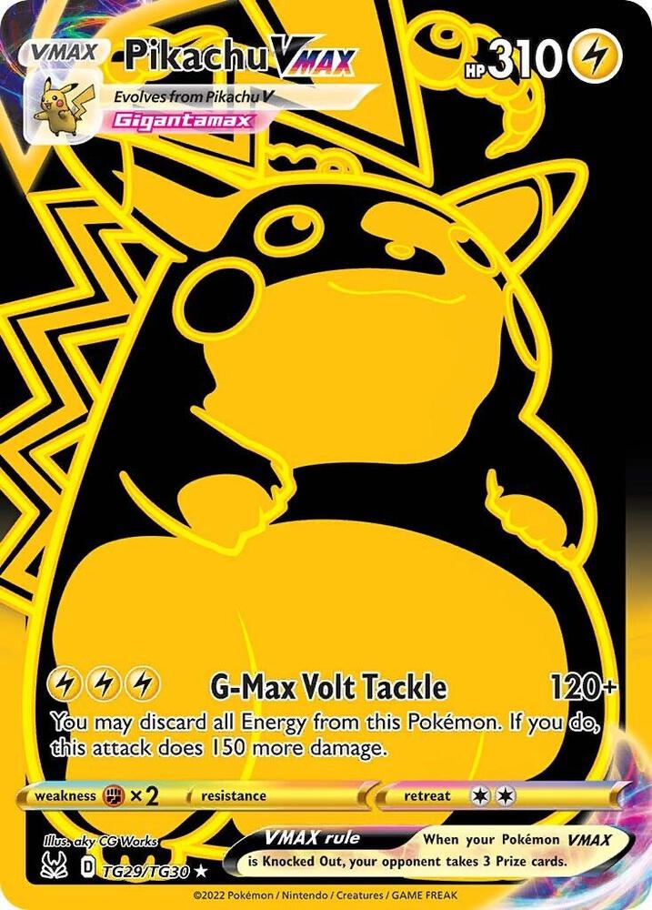 Pikachu VMAX (Secret) TG29/TG30 card from SWSH11: Lost Origin Trainer Gallery