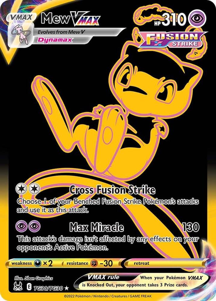 Mew VMAX (Secret) TG30/TG30 card from SWSH11: Lost Origin Trainer Gallery