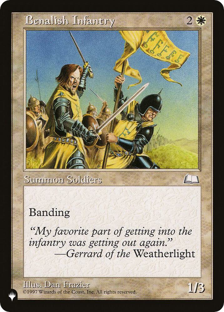 Benalish Infantry card from The List Reprints
