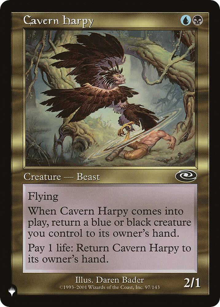 Cavern Harpy 97/143 card from The List Reprints