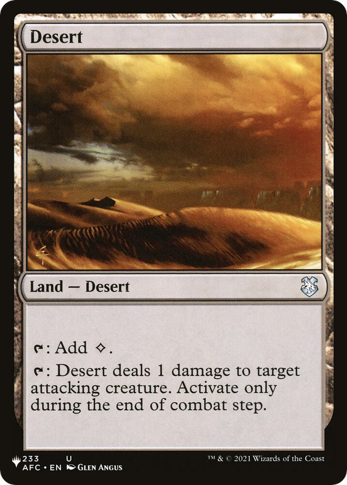 Desert 233/062 card from The List Reprints