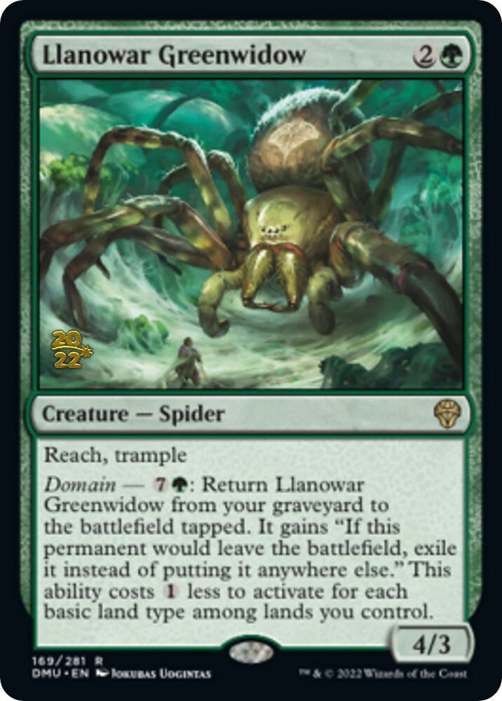 Llanowar Greenwidow 169 card from Prerelease Cards