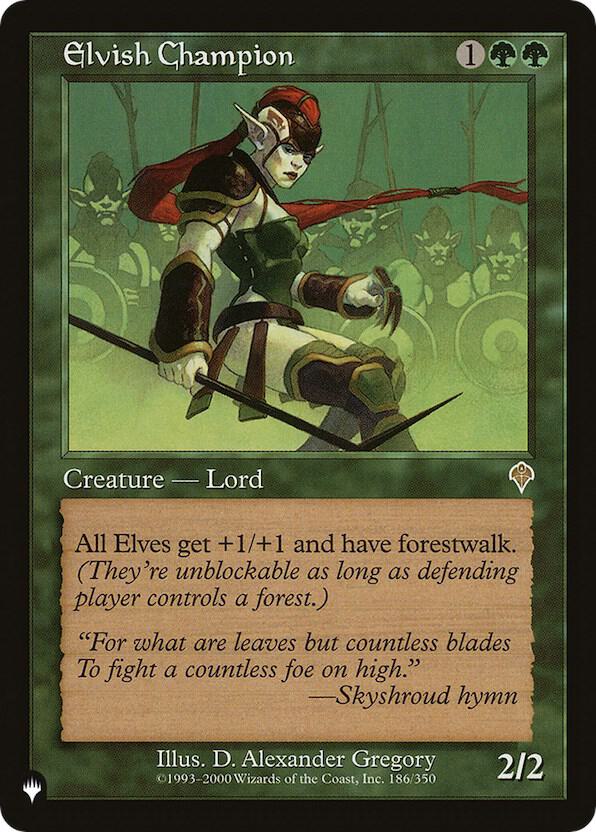 Elvish Champion 186/350 card from The List Reprints