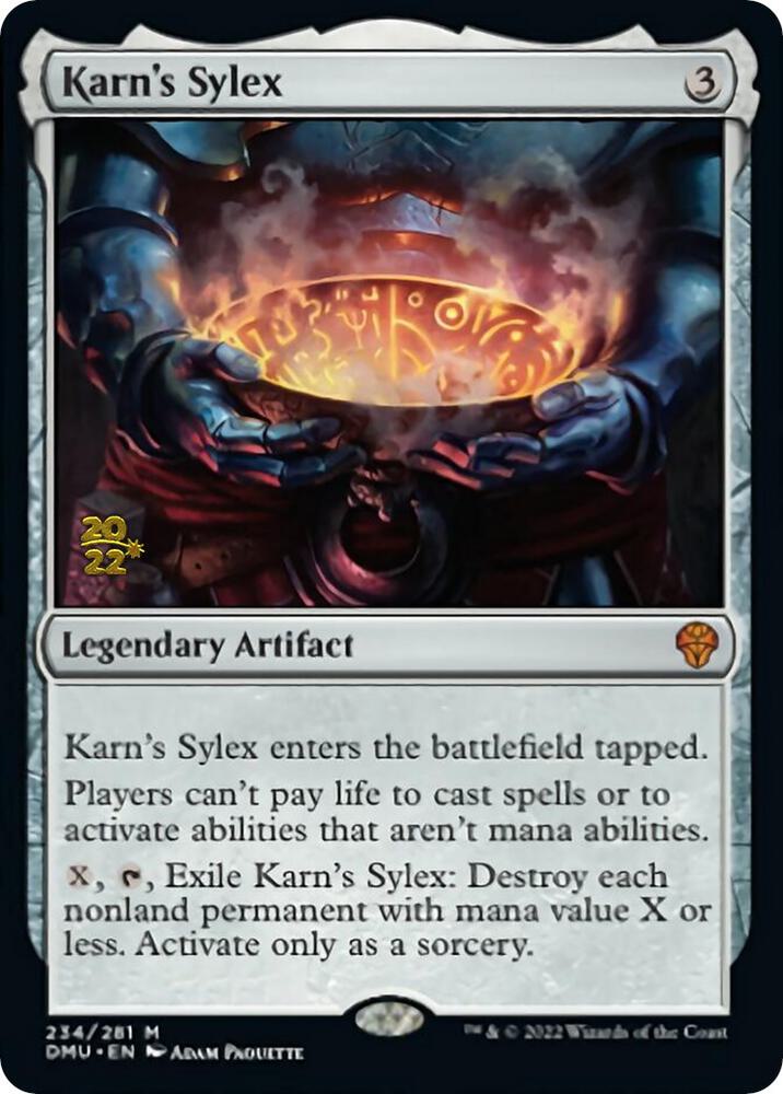 Karn's Sylex 234 card from Prerelease Cards