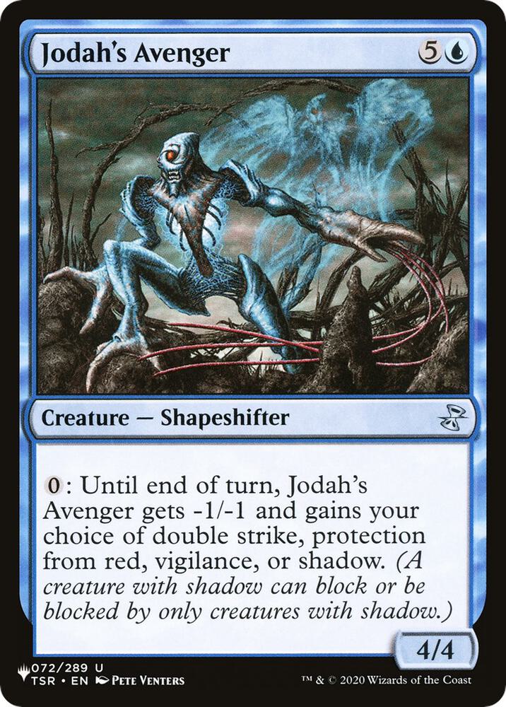 Jodah's Avenger 072/289 card from The List Reprints