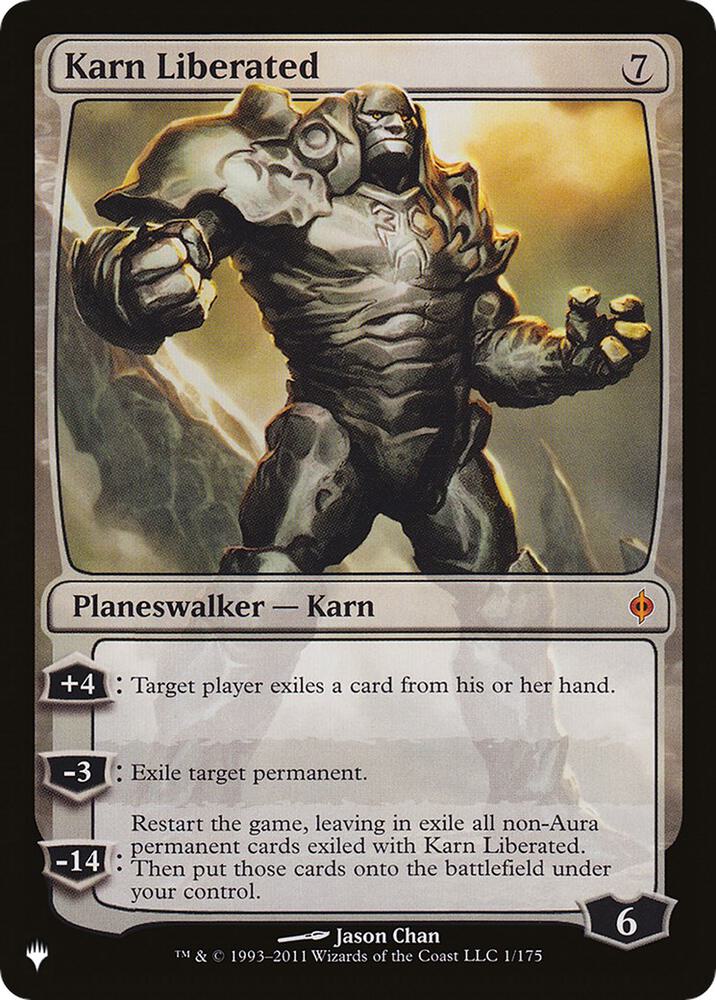 Karn Liberated 1/175 card from The List Reprints