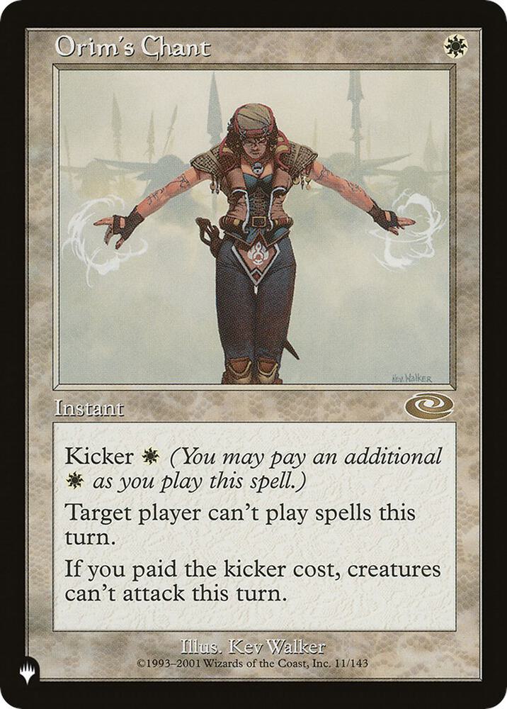Orim's Chant 11/143 card from The List Reprints