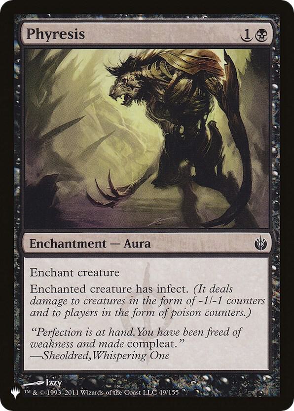 Phyresis 49/155 card from The List Reprints