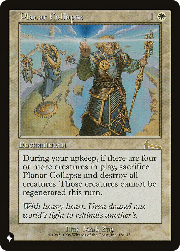Planar Collapse 18/143 card from The List Reprints