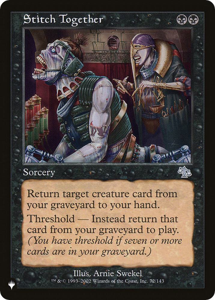 Stitch Together 72/143 card from The List Reprints