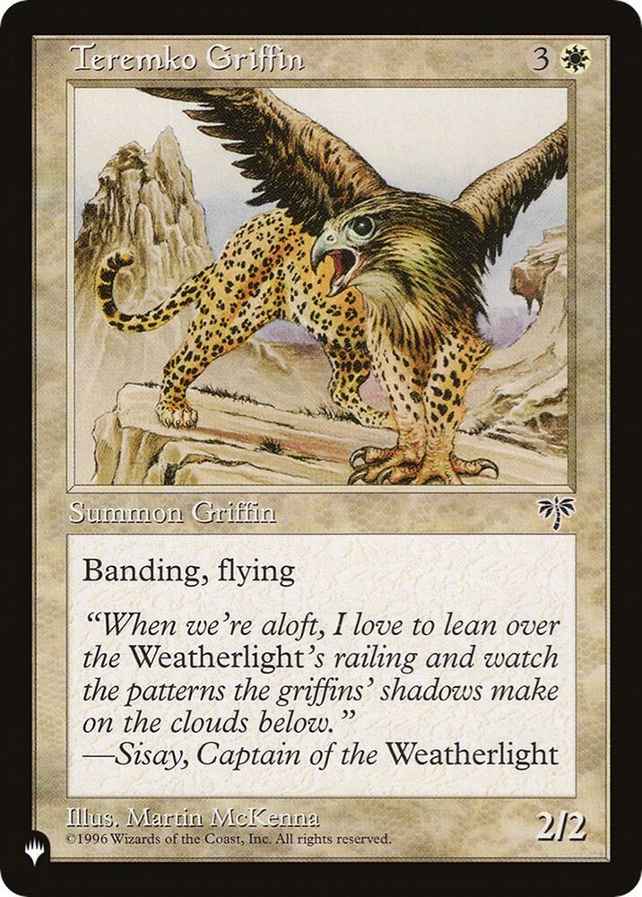 Teremko Griffin card from The List Reprints