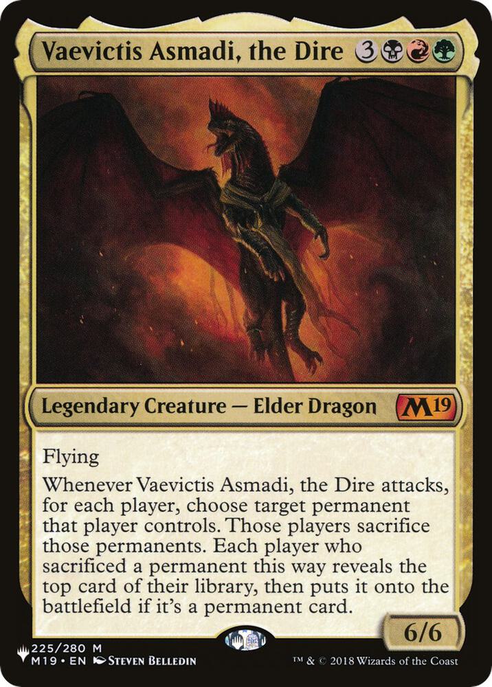 Vaevictis Asmadi, the Dire 225/280 card from The List Reprints