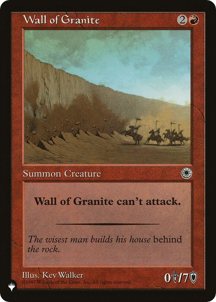 Wall of Granite card from The List Reprints
