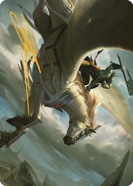 Cleaving Skyrider Art Card (Gold-Stamped Signature) 5 card from Art Series: Dominaria United