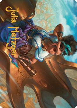 Talas Lookout Art Card (Gold-Stamped Signature) 17 card from Art Series: Dominaria United