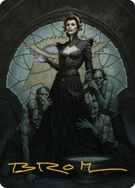 Liliana of the Veil Art Card (Gold-Stamped Signature) 24 card from Art Series: Dominaria United