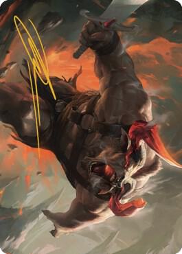 Furious Bellow Art Card (Gold-Stamped Signature) 31 card from Art Series: Dominaria United